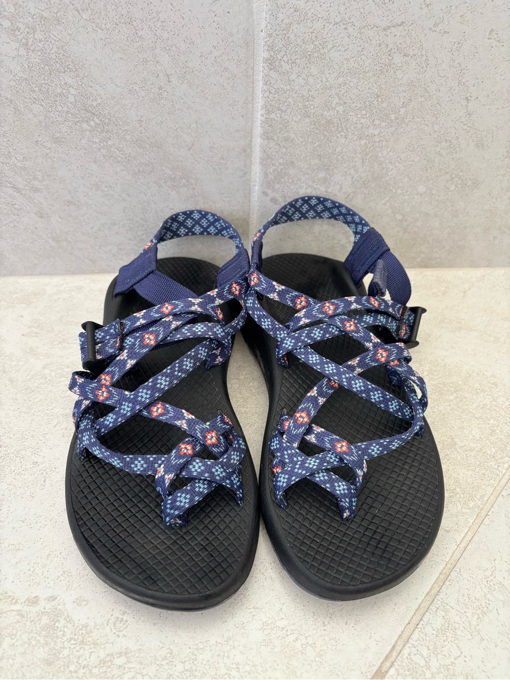 Chaco ZX2 Classic Sandals Wink Blue Geometric Toe Loop Women's Size 6